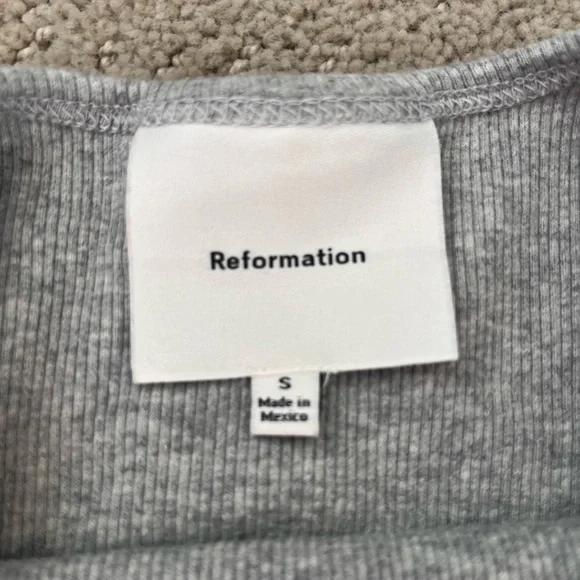 Reformation Light Gray Ribbed Top - Picture 2 of 2